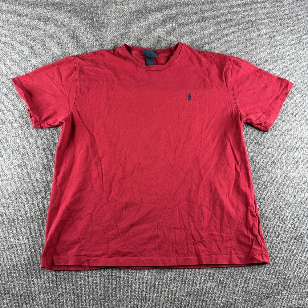Vintage Polo By Ralph Lauren Shirt Mens L Red Short Sleeve Pony Logo Tee 90s